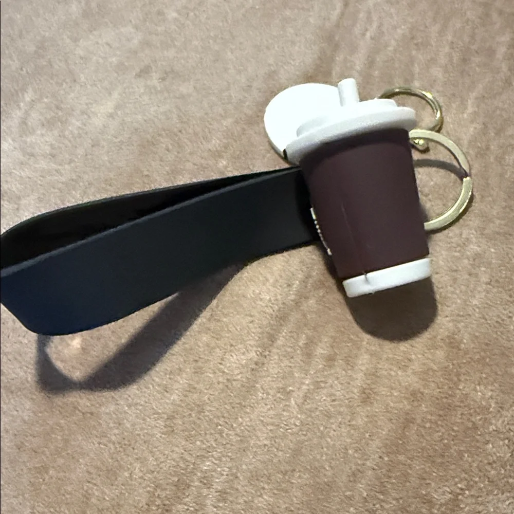 Starbucks Brown Coffee Cup Keychain with Black Lanyard - Picture 2 of 4